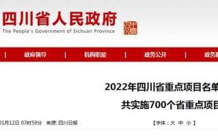 2022年四川省700个重点项目名单公布,新开工项目246个