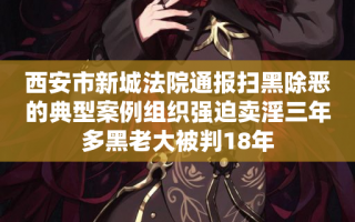 西安市新城法院通报扫黑除恶的典型案例组织强迫卖淫三年多黑老大被判18年