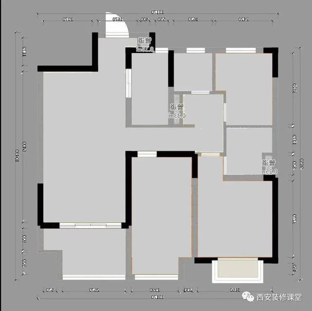 西安休闲办公空间婚房首套级感▲鱼骨木纹砖婚房「小户型装修案例——西安装修」  第1张