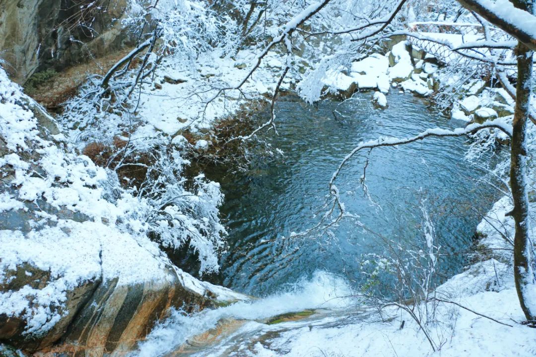 西安这里半山彩林半山雪！惊艳上线！西安冬季旅游风景-第6张图片