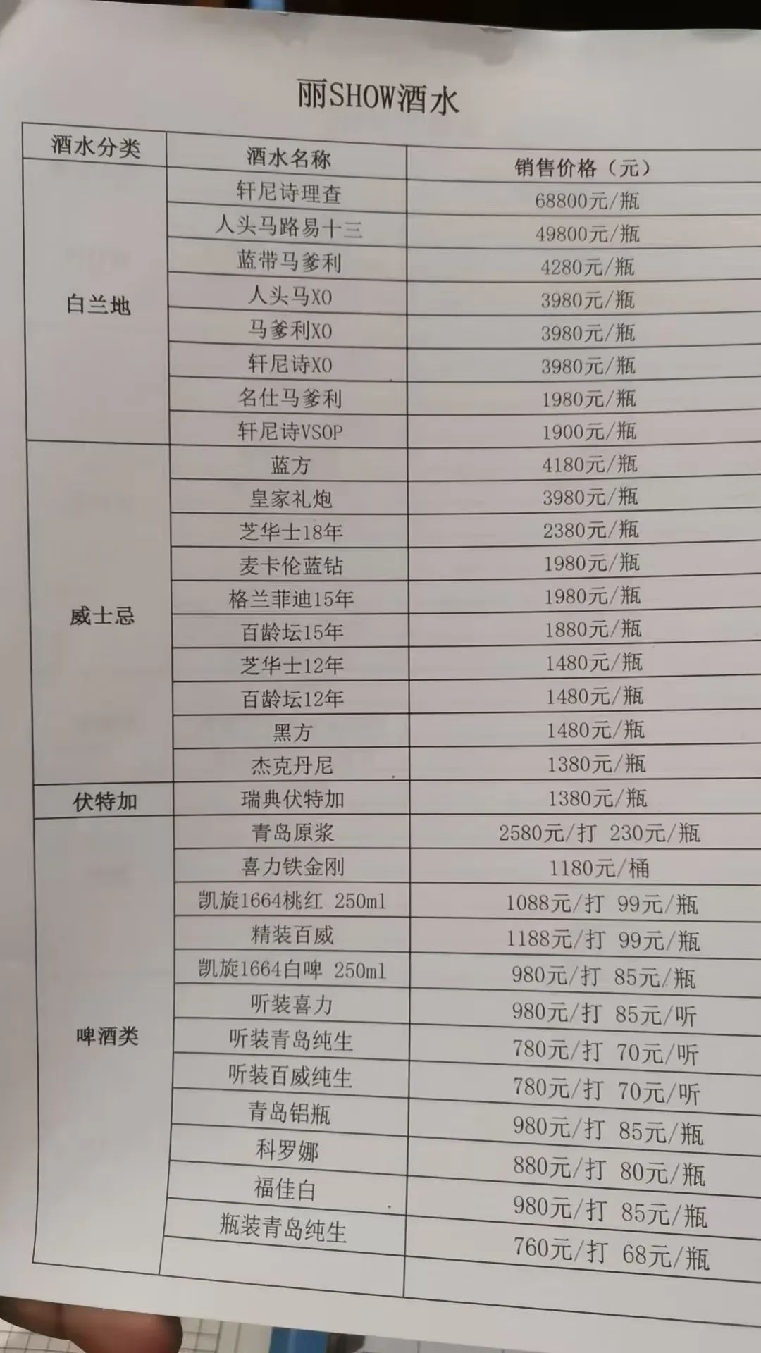 西安豪门丽秀，西安商务高端ktv酒水消费价格分享-第3张图片